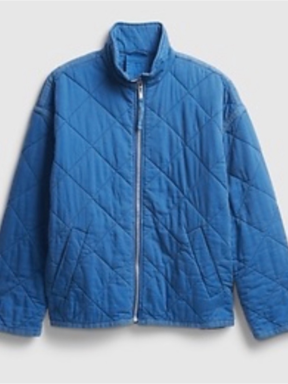 GAP Women’s Quilted Cotton Jacket in Royal Blue